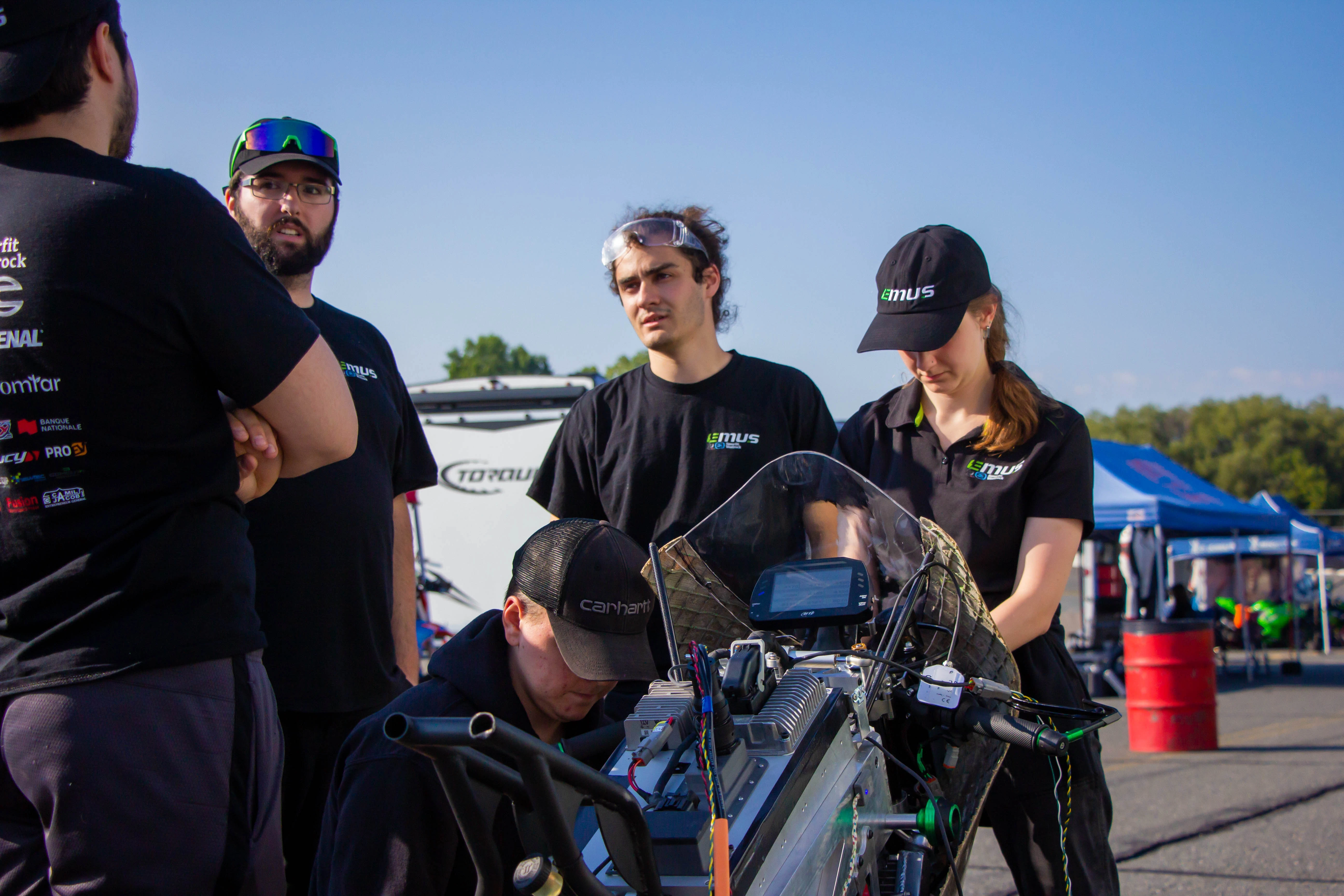 EMUS team with the electric prototype on track